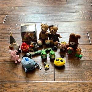 Assorted Kids Toy Set with Plush Bears and Figurines